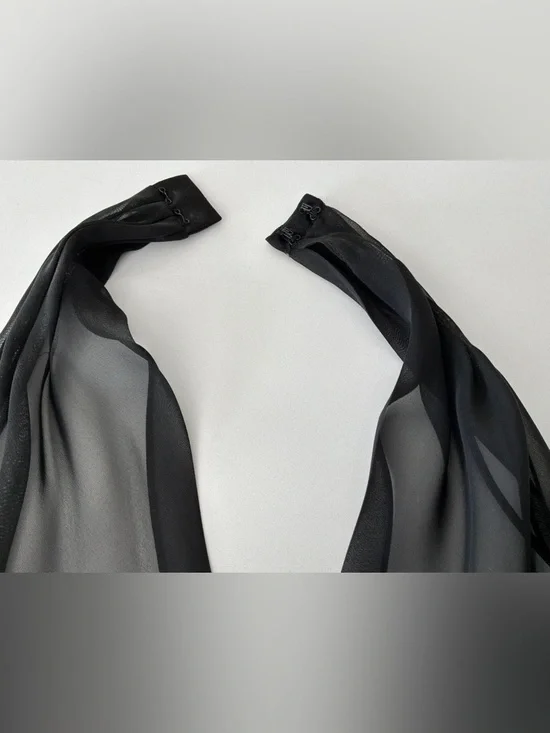 David’s Bridal Black Satin Halter Formal Gown Maxi Dress Size 8 Elegant - Picture 11 of 11